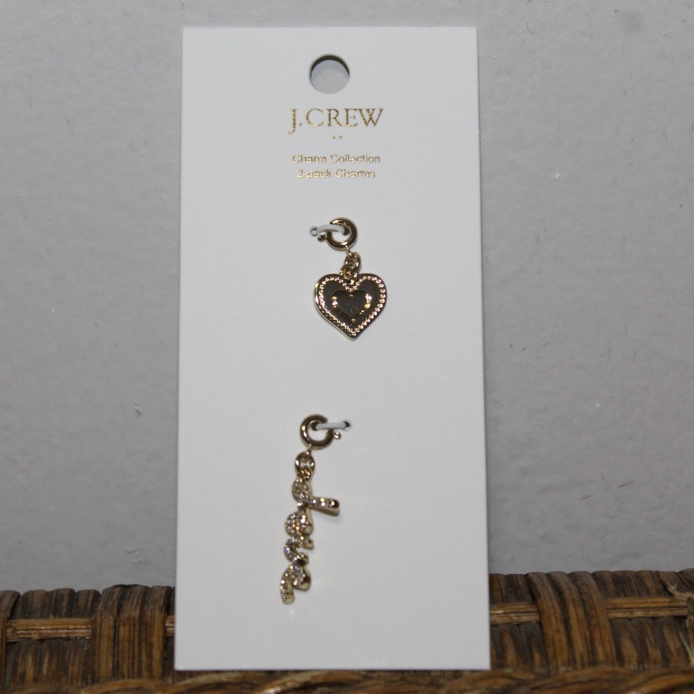 J. Crew.  Love and heart charms set-of-two